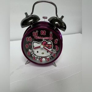 Hello Kitty Sanrio Alarm Clock Metallic Pink Table Top Decor Functioning